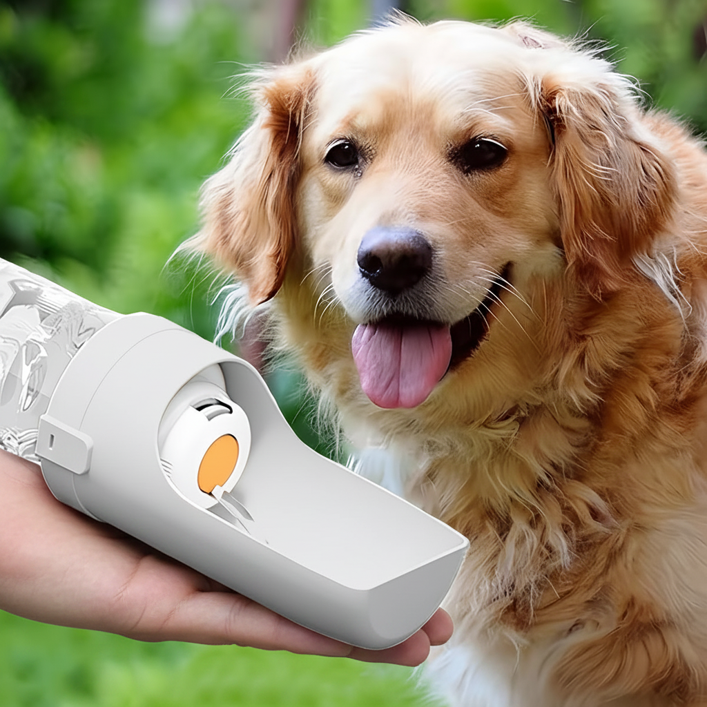 2-in-1 Pet Travel Water Bottle - Enhanced Golden Retriever